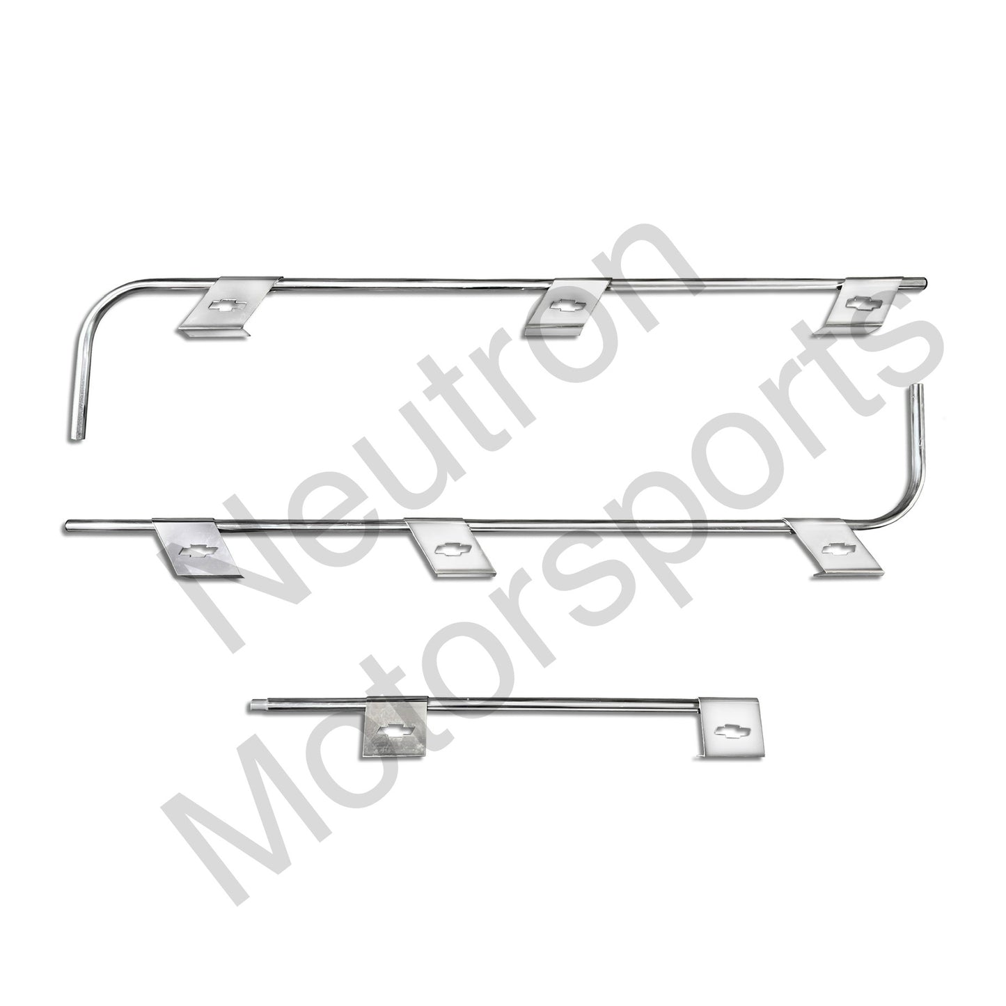 Vintage Van Chevy Logo Roof Rack Silver 3 Sided