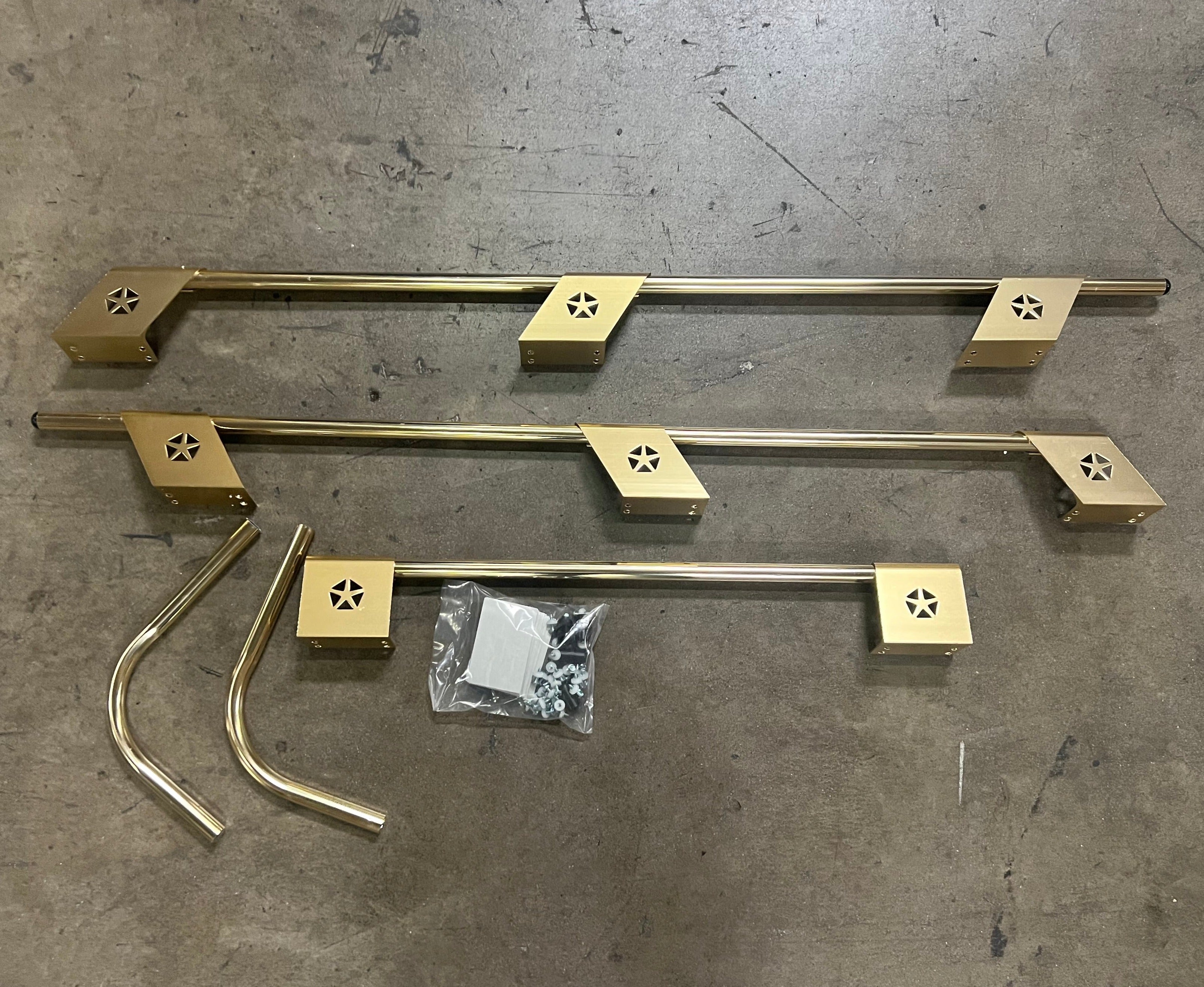 Universal Vintage Van Dodge Logo Roof Rack Anodized Gold 3 Sided J