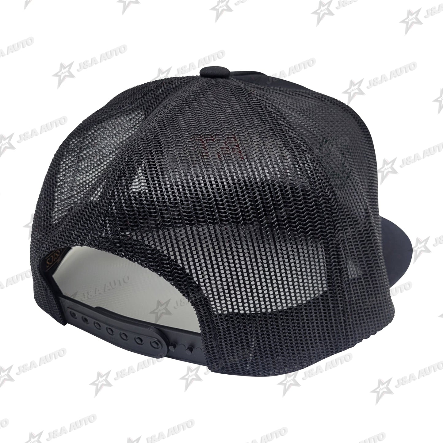 Trokiando Truck White/Gold Snapback Hat Black Mesh