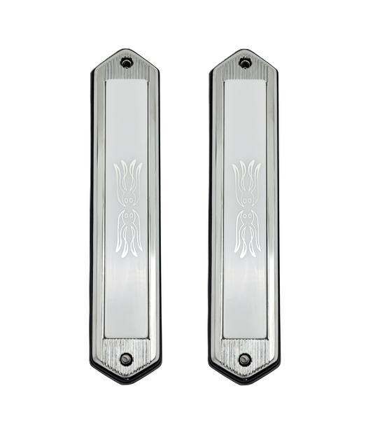 Coach Side Marker Opera Lights White Lens Chrome Housing Pair