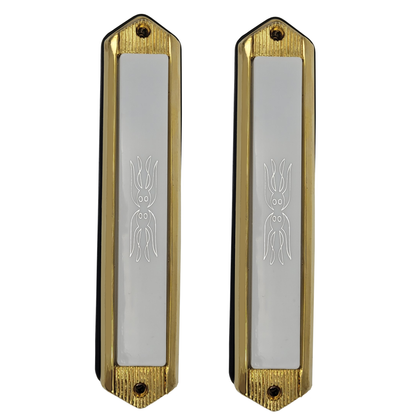 Coach Side Marker Opera Lights White Lens Gold Housing Pair