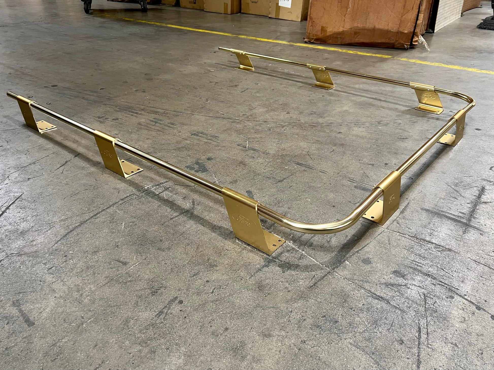 Universal Vintage Van Ford Logo Roof Rack Anodized Gold 3 Sided J & A