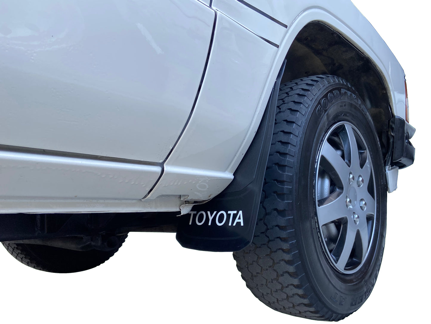 Universal Mud Flaps Fits TOYOTA Style Splash Guards With White Letters 2PCS NEW