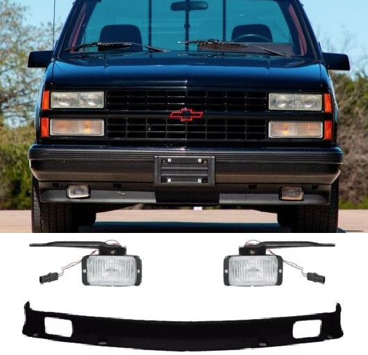 Front Bumper Lower Valance w/ Fog Light For 1988-2000 Chevy & GMC C/K Series