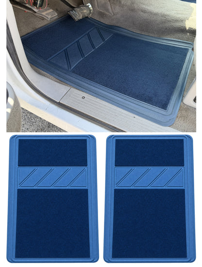 OBS Ford Chevy GMC 1500 Front Heavy Duty Carpet/Rubber Floor Mat 2 Pc Driver Passenger