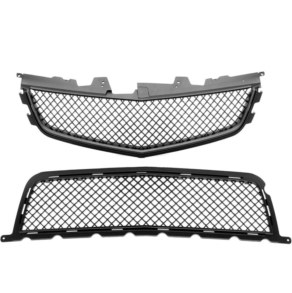 2008-2014 CADILLAC CTS-V CTSV FRONT UPPER/LOWER MAIN GRILLE COMBO - MATTE BLACK