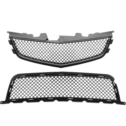 2008-2014 CADILLAC CTS-V CTSV FRONT UPPER/LOWER MAIN GRILLE COMBO - MATTE BLACK