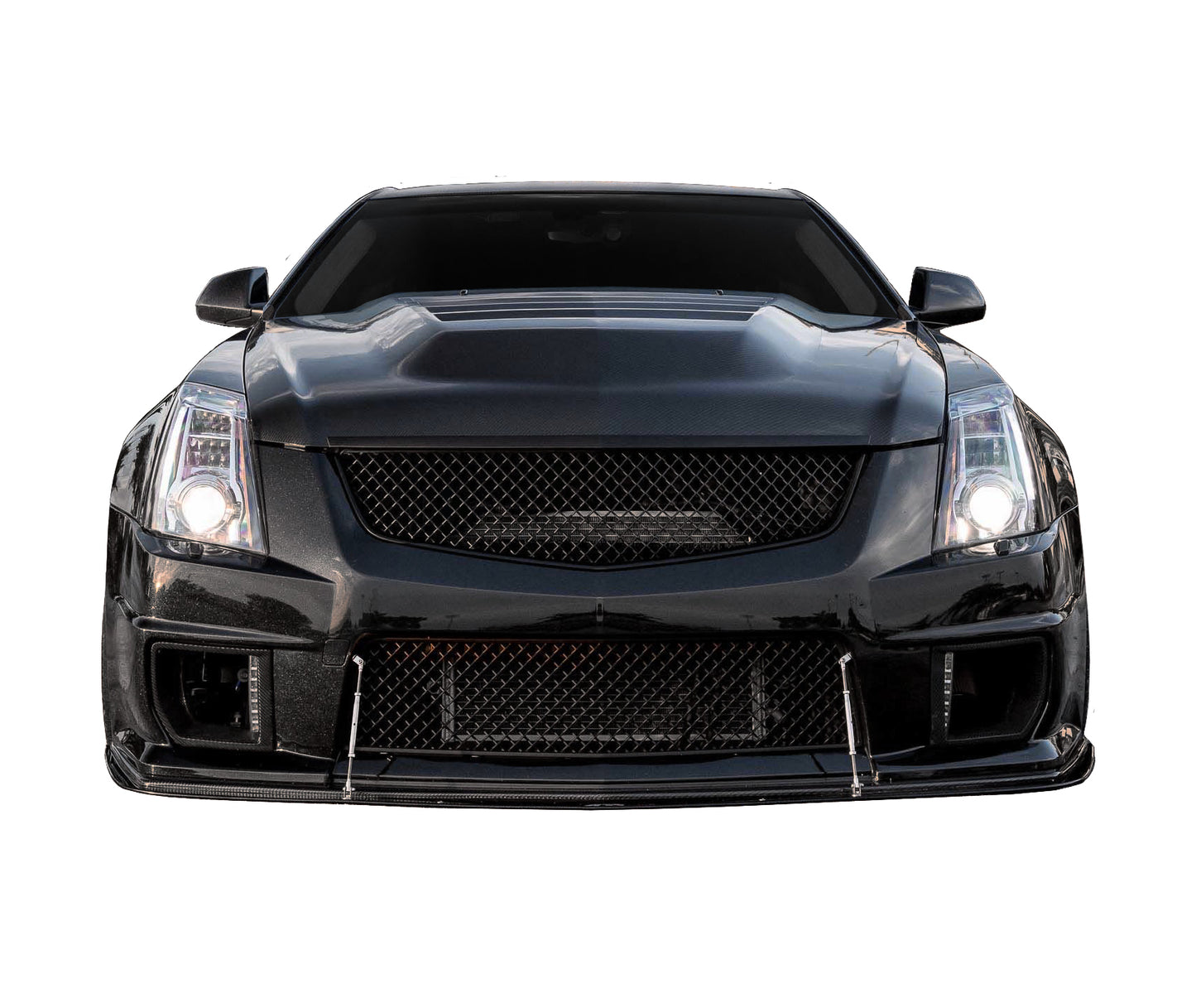 2008-2014 CADILLAC CTS-V CTSV FRONT UPPER/LOWER MAIN GRILLE COMBO - MATTE BLACK