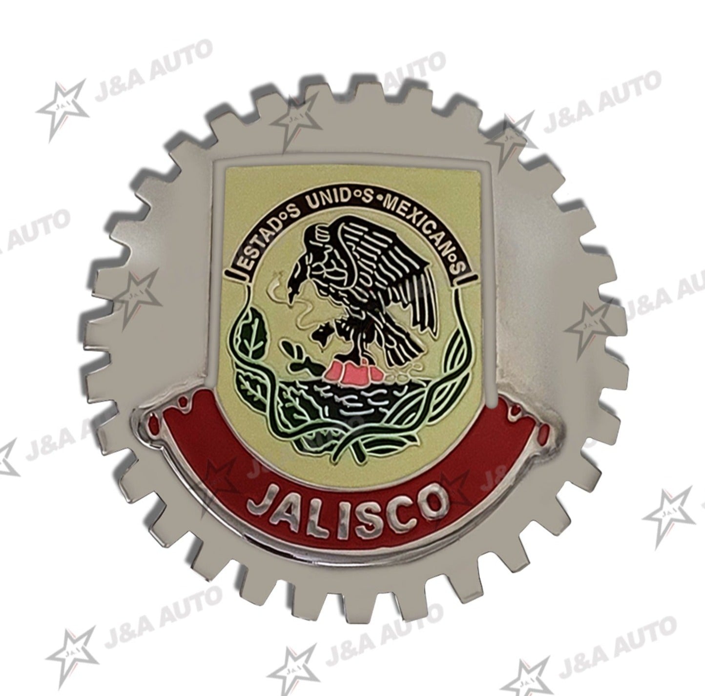 Jalisco Mexico Grille Badge for Car Truck Grill Mount Mexican Flag