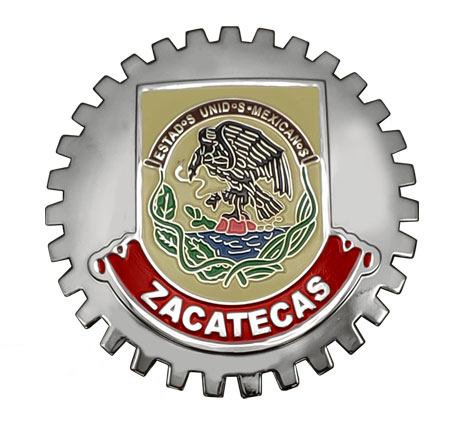 Zacatecas Mexico Grille Badge for Car Truck Grill Mount Mexican Flag