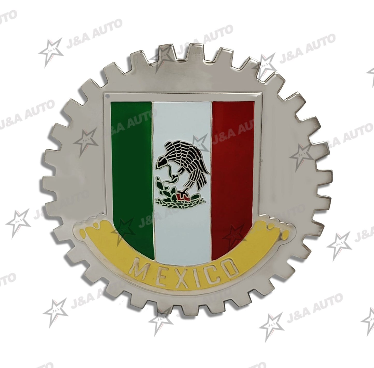 Mexico Flag Grille Badge for Car Truck Grill Mount Mexican Flag