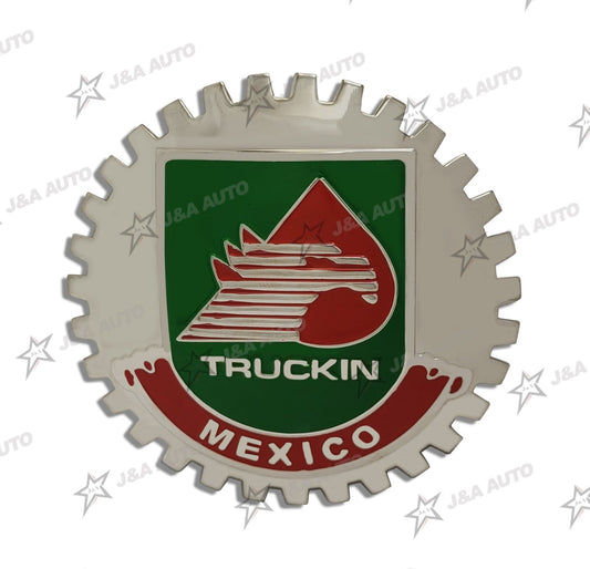 Pemex Truckin Mexico Grille Badge for Car Truck Grill Mount Mexican Flag