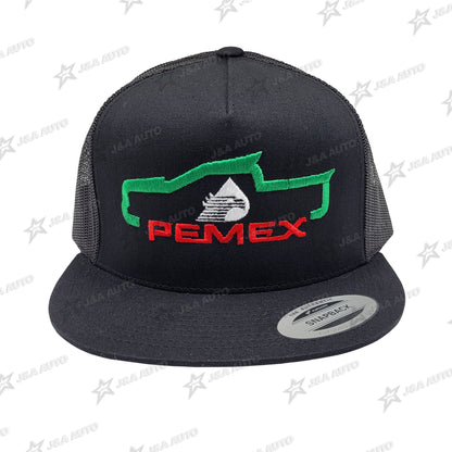 Pemex Mexico Truck Green/Red/White Snapback Hat Black Mesh